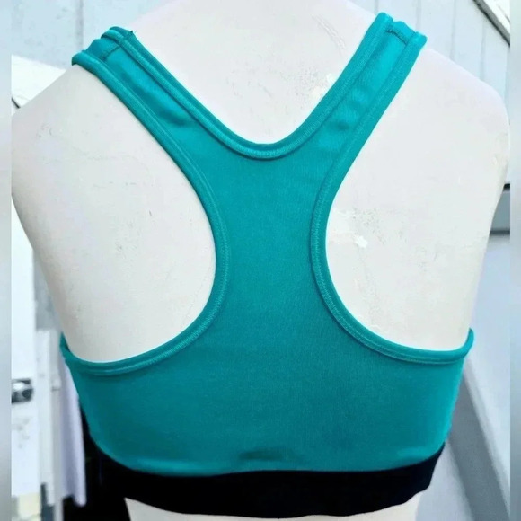 Nike Athletic Sports Bra Bright Green Activewear Chest Logo Women's L - Picture 2 of 4